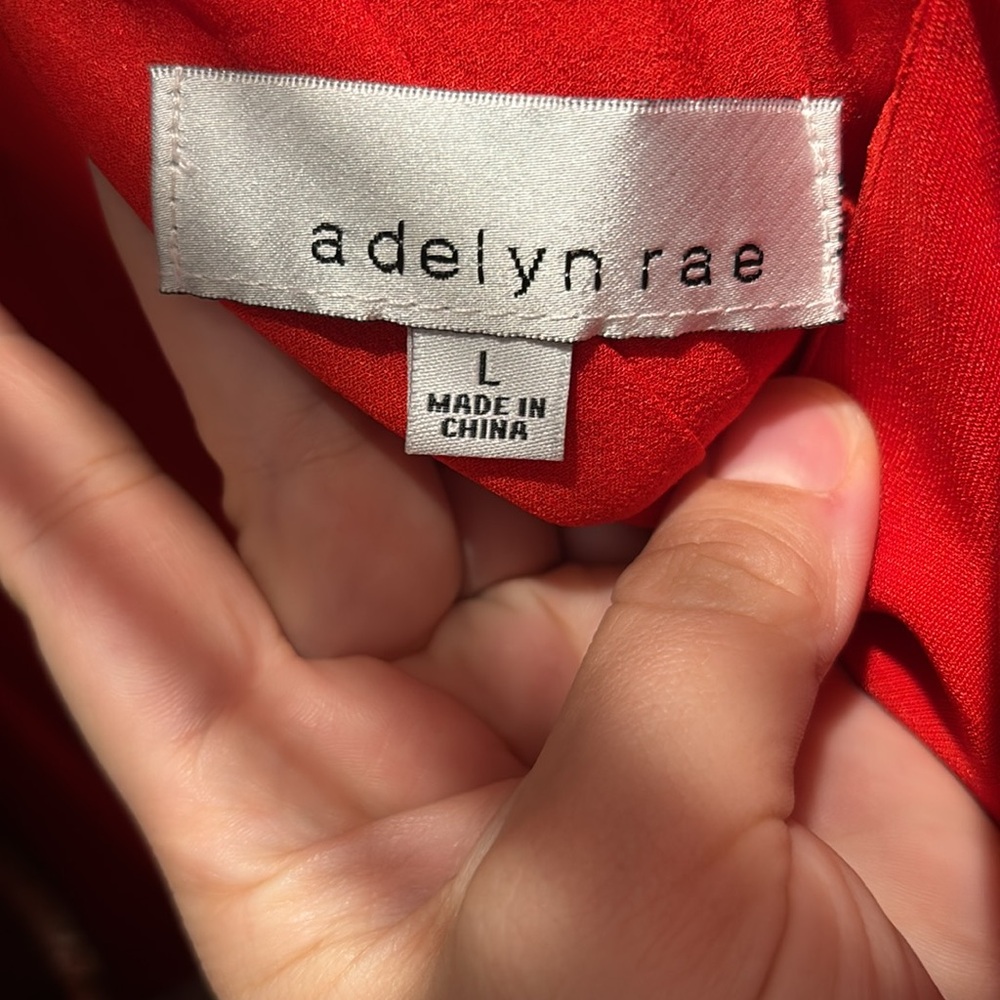 Adelyn Rae, Red Asymmetrical Dress, Size Large - Picture 3 of 8
